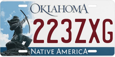 OK license plate 223ZXG