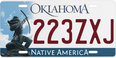 OK license plate 223ZXJ