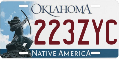 OK license plate 223ZYC