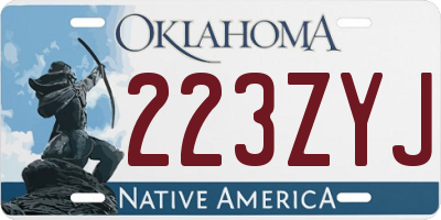 OK license plate 223ZYJ