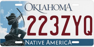 OK license plate 223ZYQ