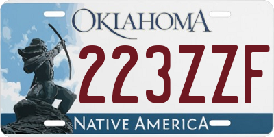 OK license plate 223ZZF