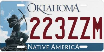 OK license plate 223ZZM