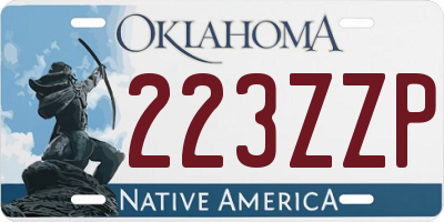 OK license plate 223ZZP