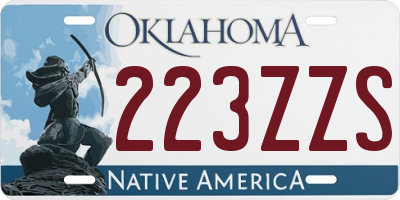 OK license plate 223ZZS