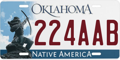 OK license plate 224AAB