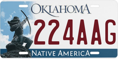 OK license plate 224AAG