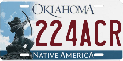 OK license plate 224ACR