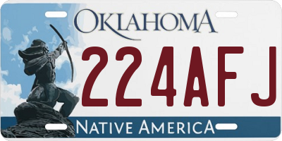 OK license plate 224AFJ