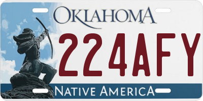 OK license plate 224AFY