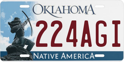 OK license plate 224AGI