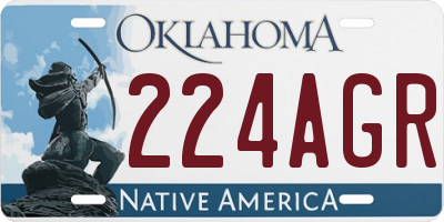 OK license plate 224AGR