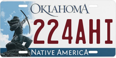 OK license plate 224AHI