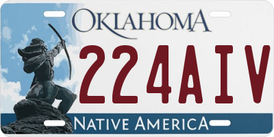 OK license plate 224AIV