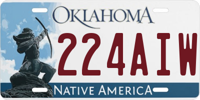 OK license plate 224AIW