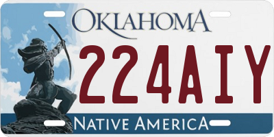 OK license plate 224AIY