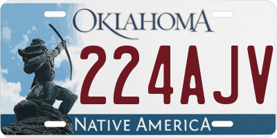 OK license plate 224AJV