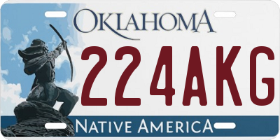 OK license plate 224AKG