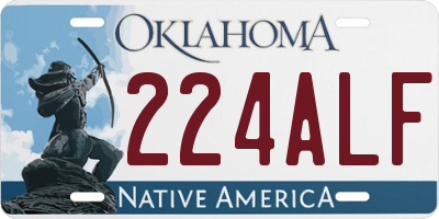 OK license plate 224ALF