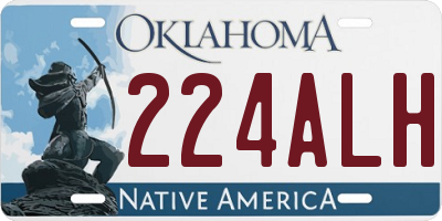 OK license plate 224ALH