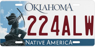 OK license plate 224ALW