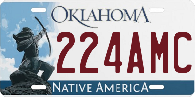 OK license plate 224AMC