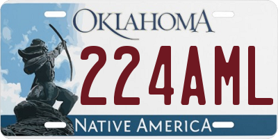 OK license plate 224AML