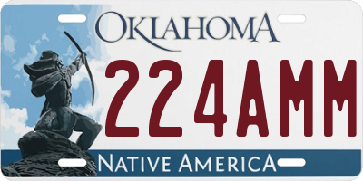 OK license plate 224AMM