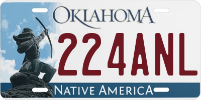 OK license plate 224ANL