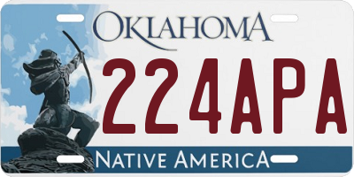 OK license plate 224APA