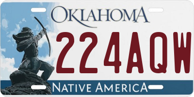 OK license plate 224AQW
