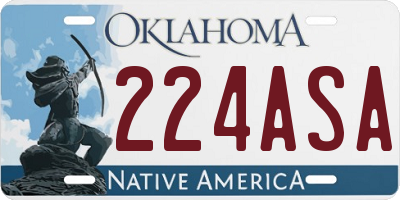 OK license plate 224ASA