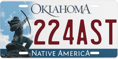 OK license plate 224AST