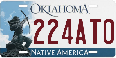 OK license plate 224ATO