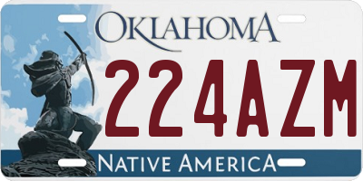 OK license plate 224AZM