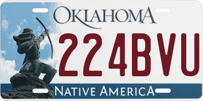 OK license plate 224BVU