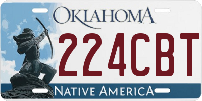 OK license plate 224CBT