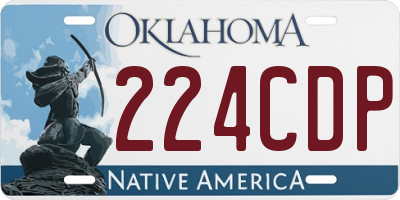 OK license plate 224CDP