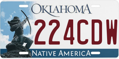OK license plate 224CDW