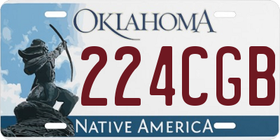 OK license plate 224CGB