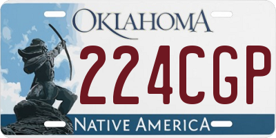 OK license plate 224CGP