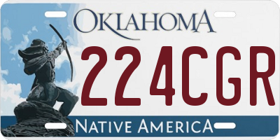 OK license plate 224CGR