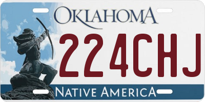 OK license plate 224CHJ