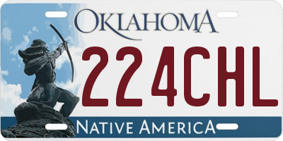 OK license plate 224CHL