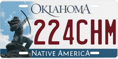 OK license plate 224CHM
