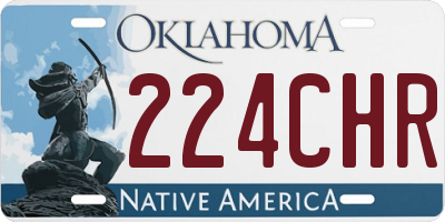 OK license plate 224CHR