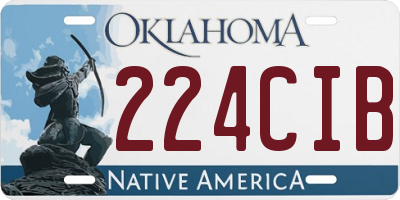 OK license plate 224CIB