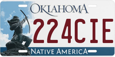OK license plate 224CIE