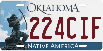 OK license plate 224CIF