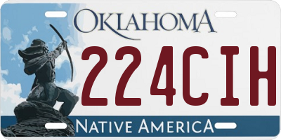 OK license plate 224CIH